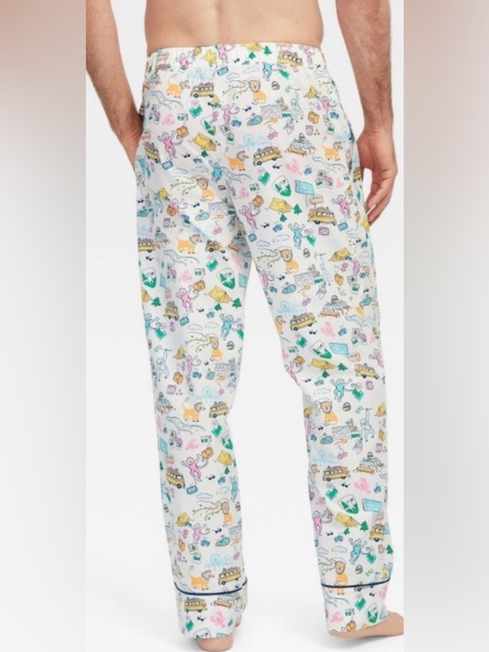 Roller Rabbit x Target Men's White Multi-Color Printed Pajama Pants - Picture 4 of 5